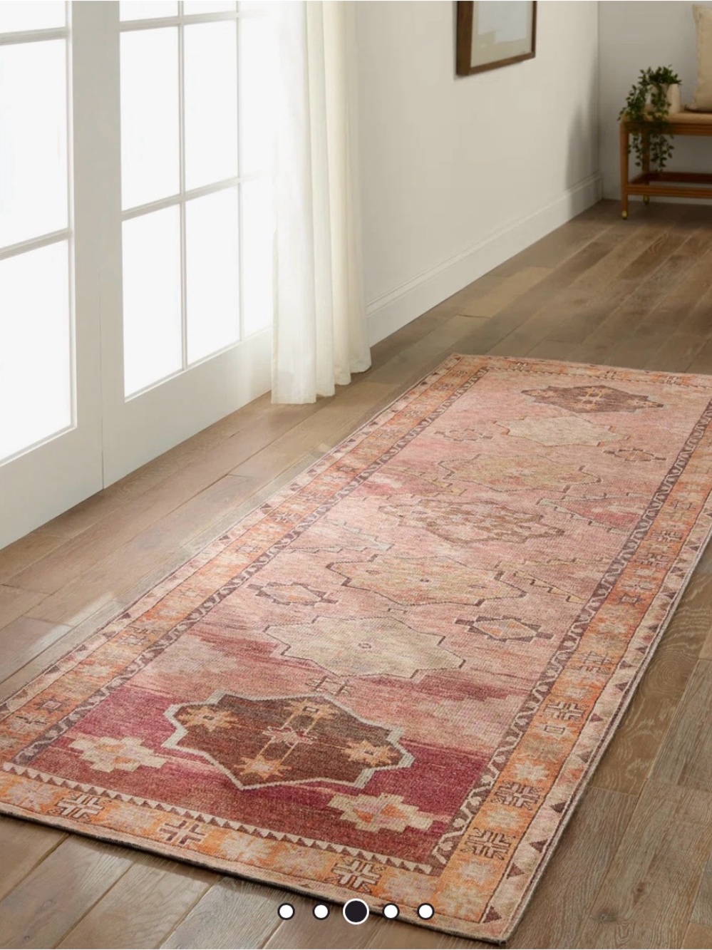Debary Machine Washable Performance Orange/Pink/Brown Rug Runner 2’x6’ - Picture 2 of 4